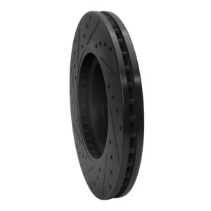 Mercedes-Benz ML500 Brake Rotor (1) - Front Right - R1 Concepts - Drilled & Slotted - Black - `06-`12